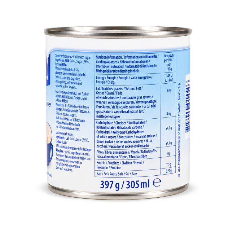 Ingrediente si valori nutritionale Lapte Condensat Îndulcit Nestlé 397g