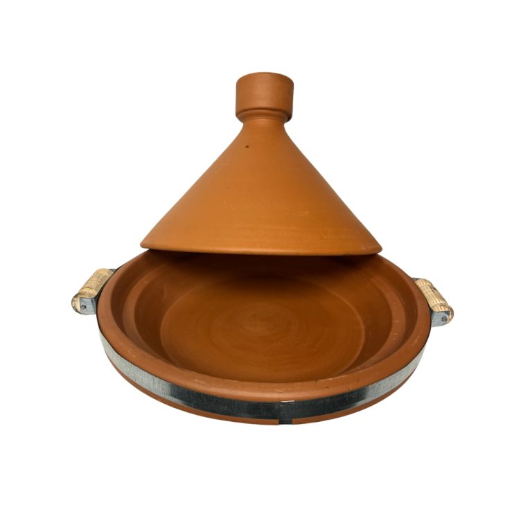 Vas Tajine marocan lut cu mânere din lemn diametru 25 Cm (1)