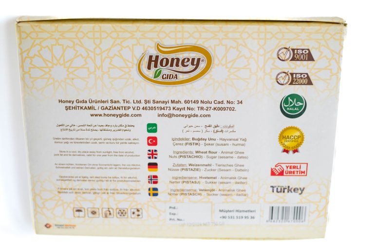 Baclava premium Honey Gida 850 g verso
