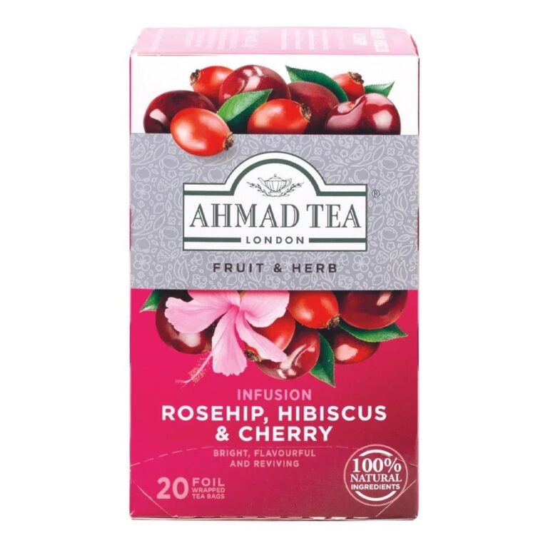 rosehip, cherry and hibiscus tea ahmad tea 20 sachets