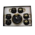 Set 6 cești negru cu auriu