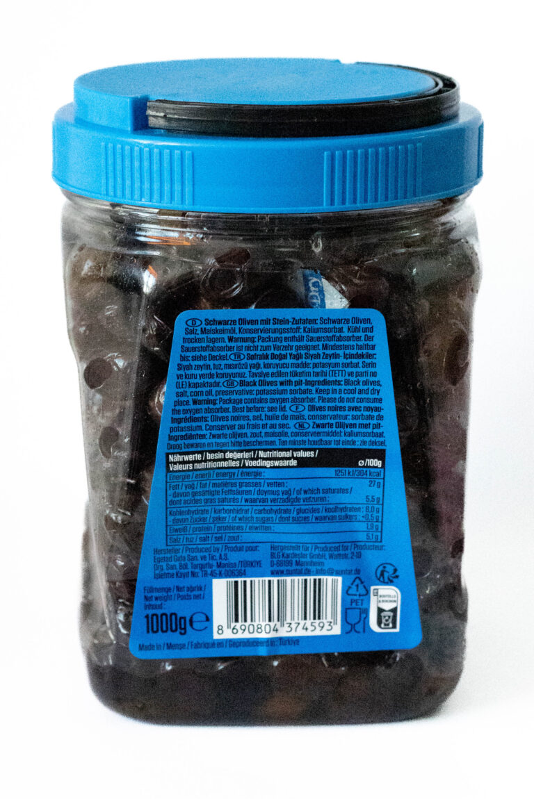 Masline negre in ulei, 1000g, Suntat