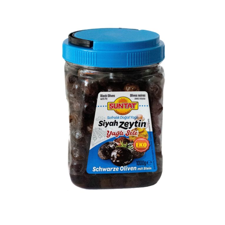 Masline negre in ulei, 1000g, Suntat