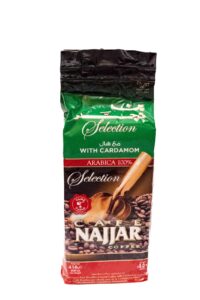 Cafea arabica selectie cu cardamom Najjar 100g fata