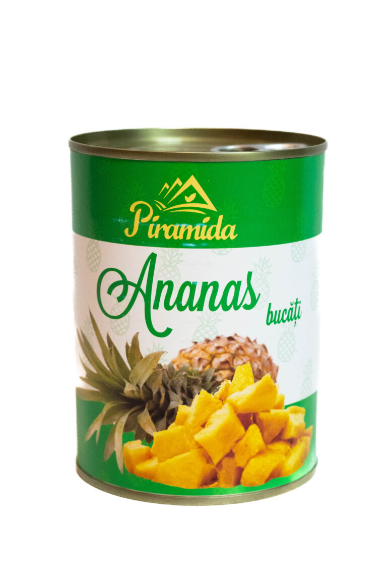 Conservă ananas cuburi 565g Piramida