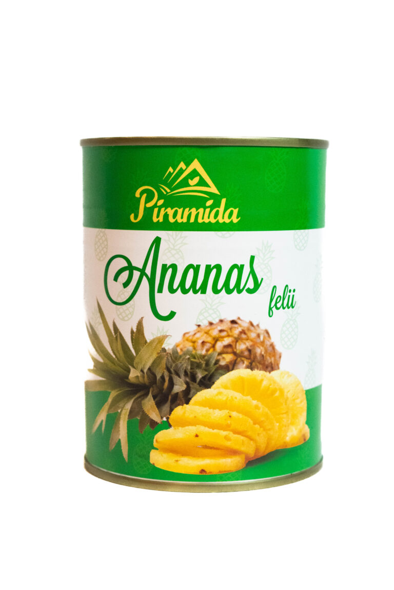 Conservă ananas felii 565g Piramida fata