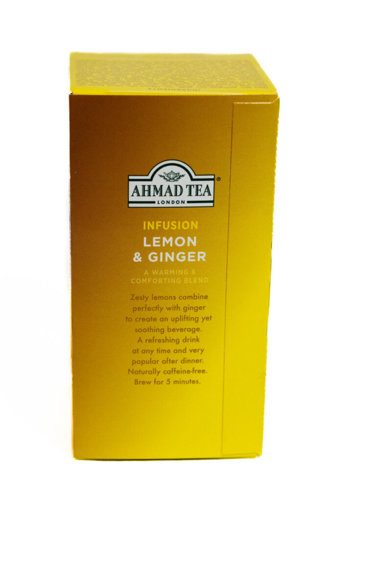 ceai mușețel și lemongrass ahmad 20 plicuri sus