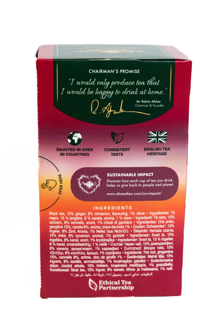 ceai negru scortisoara si ghimbir ahmad 20 plicuri dreapta