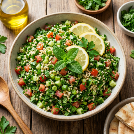 Tabbouleh cu pătrunjel și mentă proaspătă