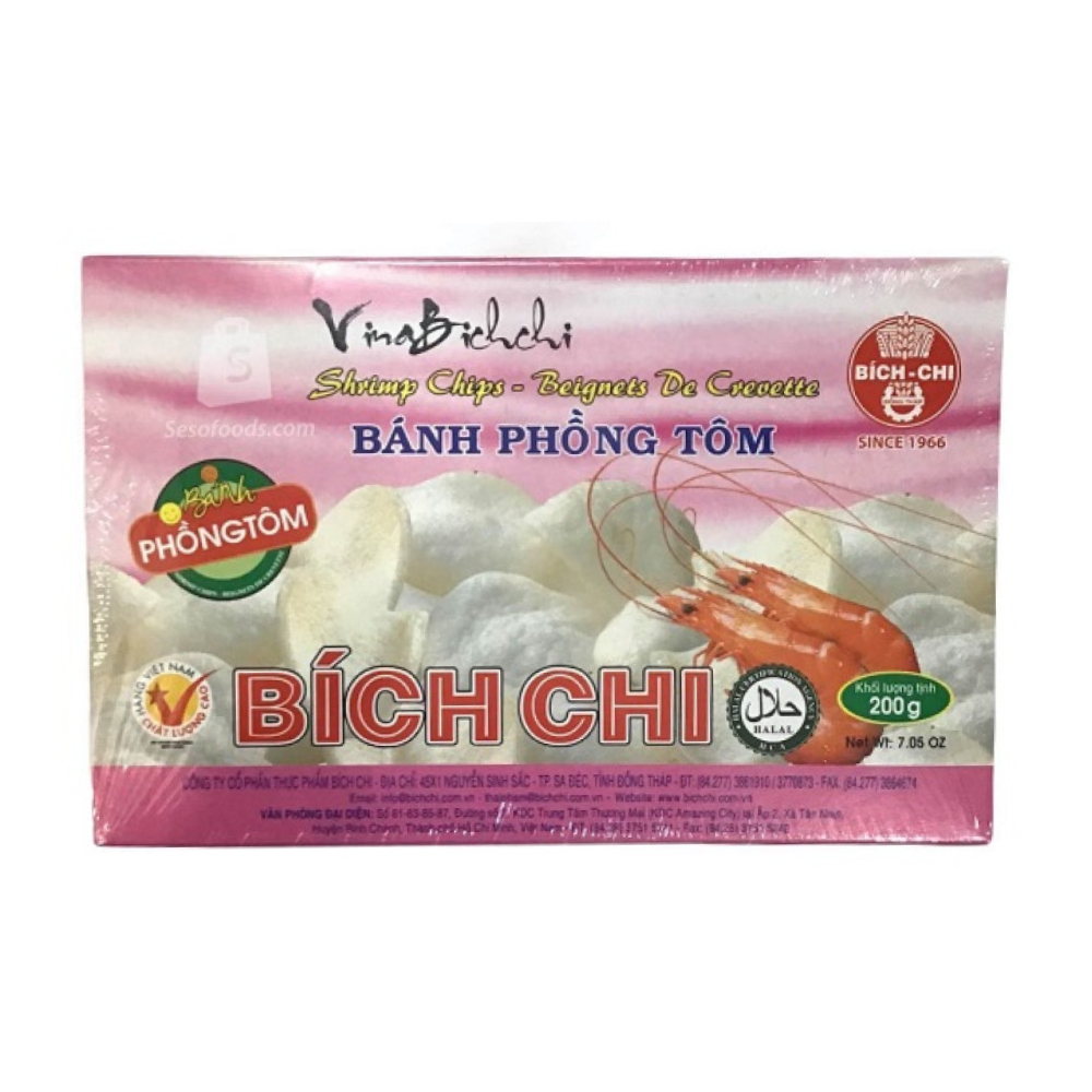 Shrimp Chips with Chilli, Pepper and Onion, Unfried, BICH CHI – 200 g