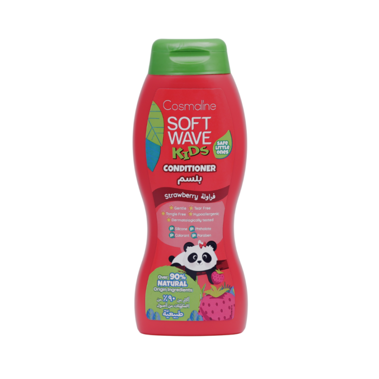 Balsam păr copii, Soft Wave Kids Căpșuni, Peste 90% Ingrediente de Origine Naturală, 400ml