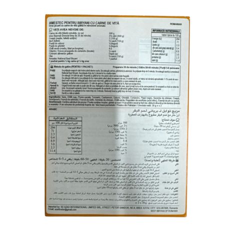 Mix Condimente Beef Biryani, National