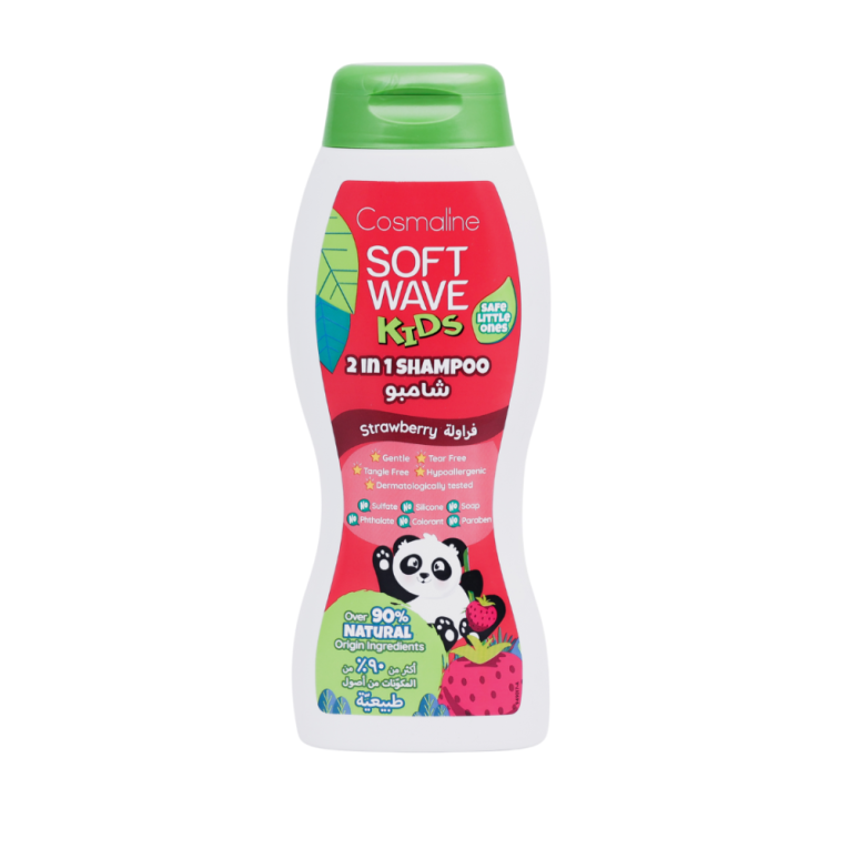 Șampon copii, Soft Wave Kids Capsuni peste 90%, ingrediente de origine naturală, 400 ml