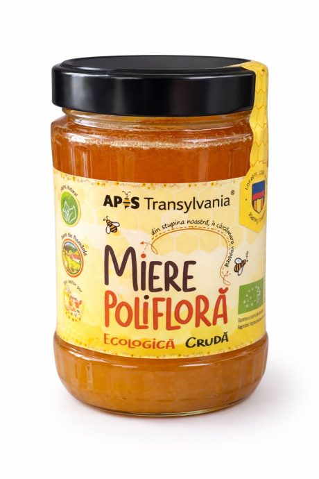 Miere polifloră ecologică crudă Apis Transylvania 500g