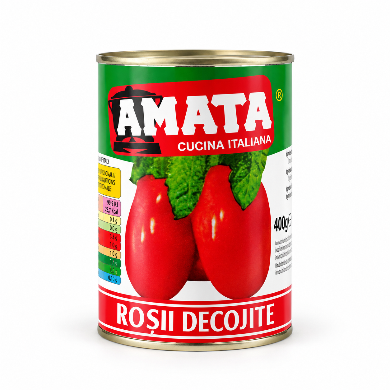 Roșii Decojite în Suc de Roșii Amata 400g