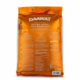 Spatele ambalajului Orez Basmati Sella Extra Long Daawat 5kg, cu informații despre produs, valori nutriționale și modul de preparare.